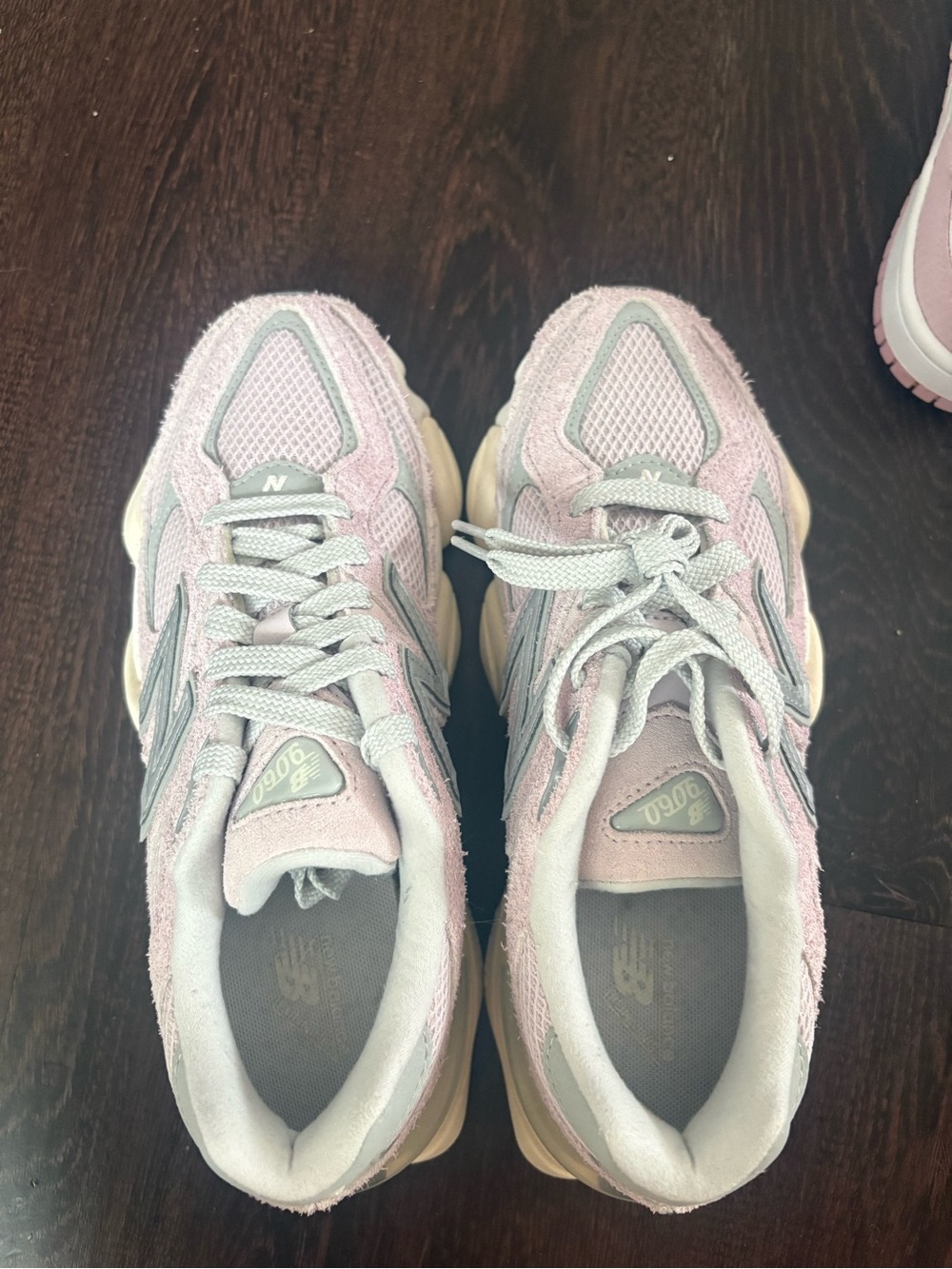 New Balance 9060 Pastel Pink and Light Gray Trainers